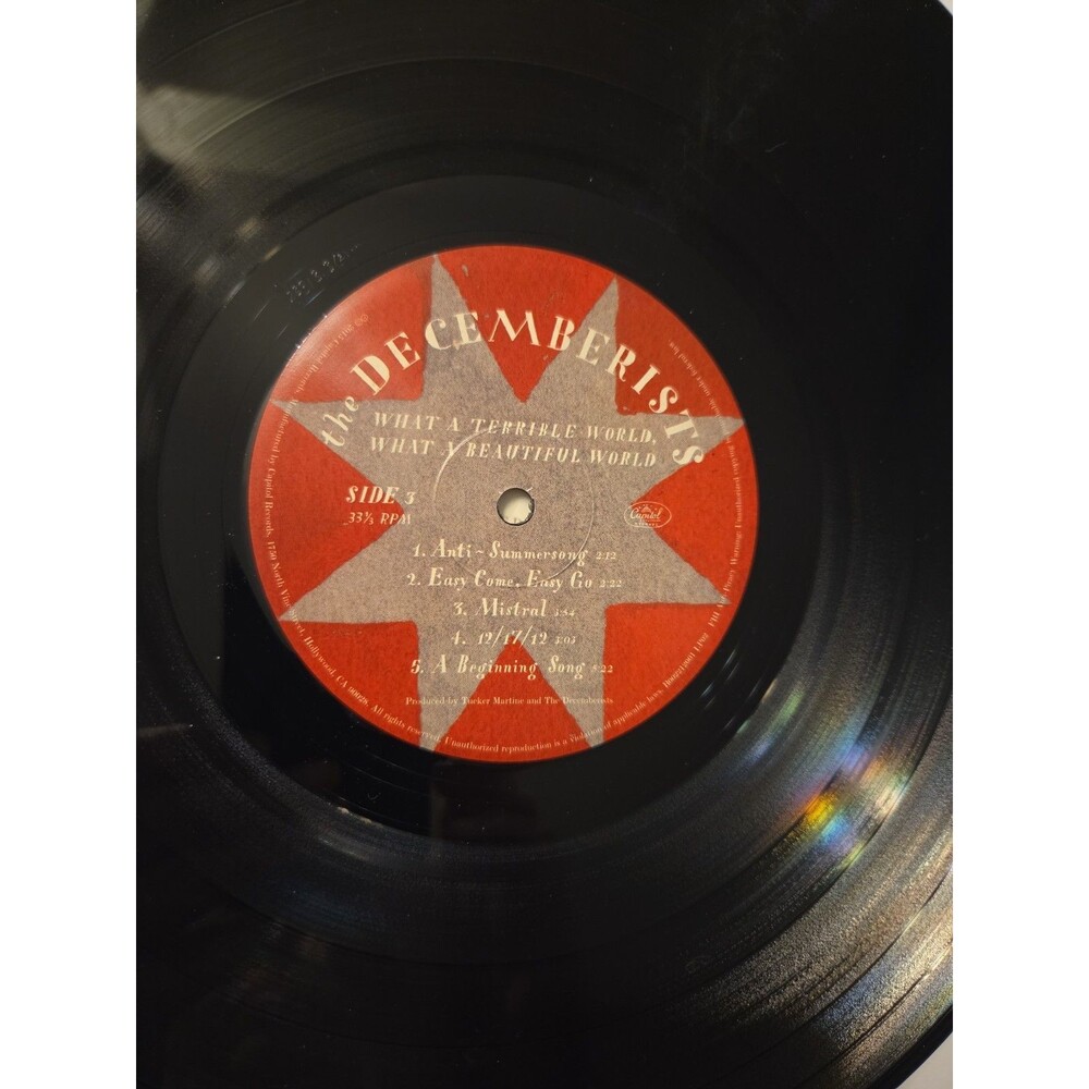 Box Set The Decemberists What A Terrible World 2 LPS Patch Autographed Vinyl - Picture 9 of 12